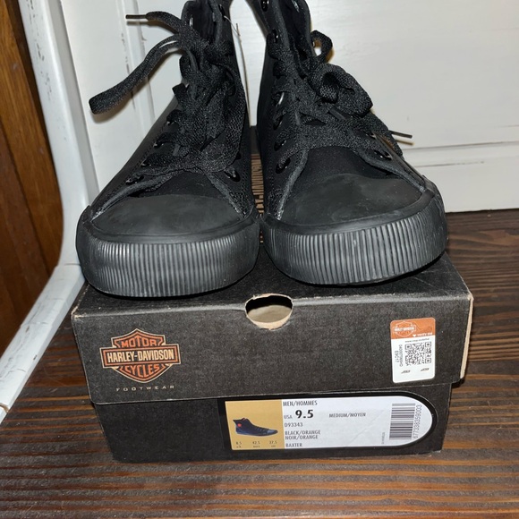 Harley-Davidson-Baxter Sneakers Black/Orange Men's Skull High Top Shoes 9.5 NWT - Picture 10 of 11